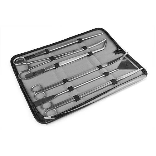 SR Aquaristik Stainless Steel Aquascape Tool Kit with Deluxe Case (6 PCS)